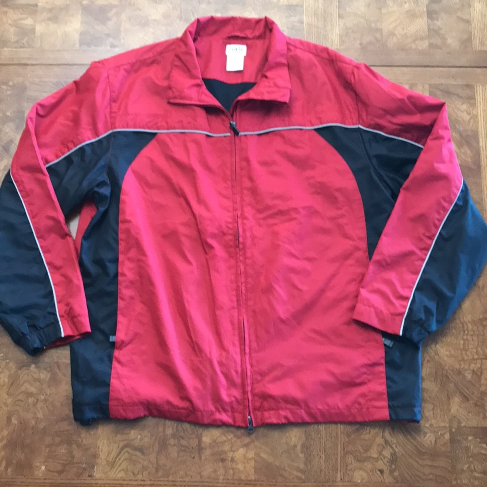 🌻3/$20🌻Vintage R & R Sport Windbreaker Jacket Red 7 Black Large